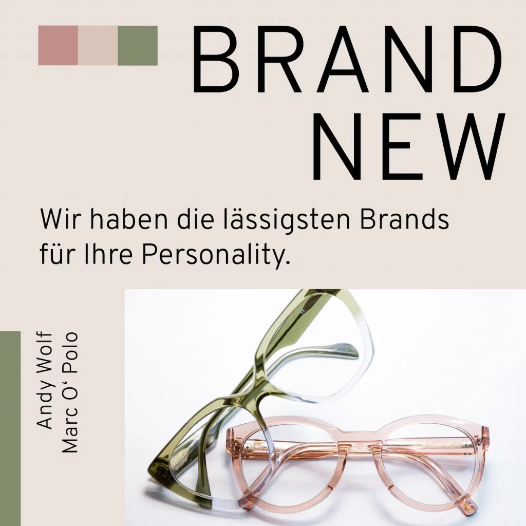 2 Brillenfassungen aus Kunststoff (eine in olivgrün und die andere in altrose